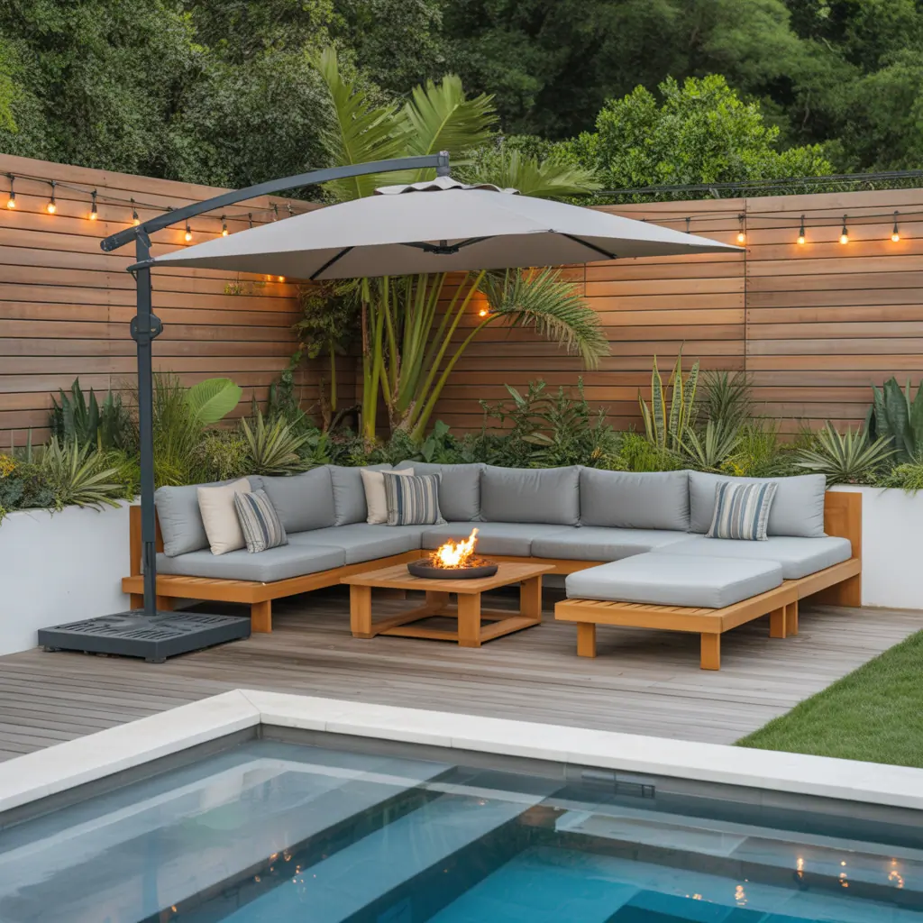 furniture layout for pool deck