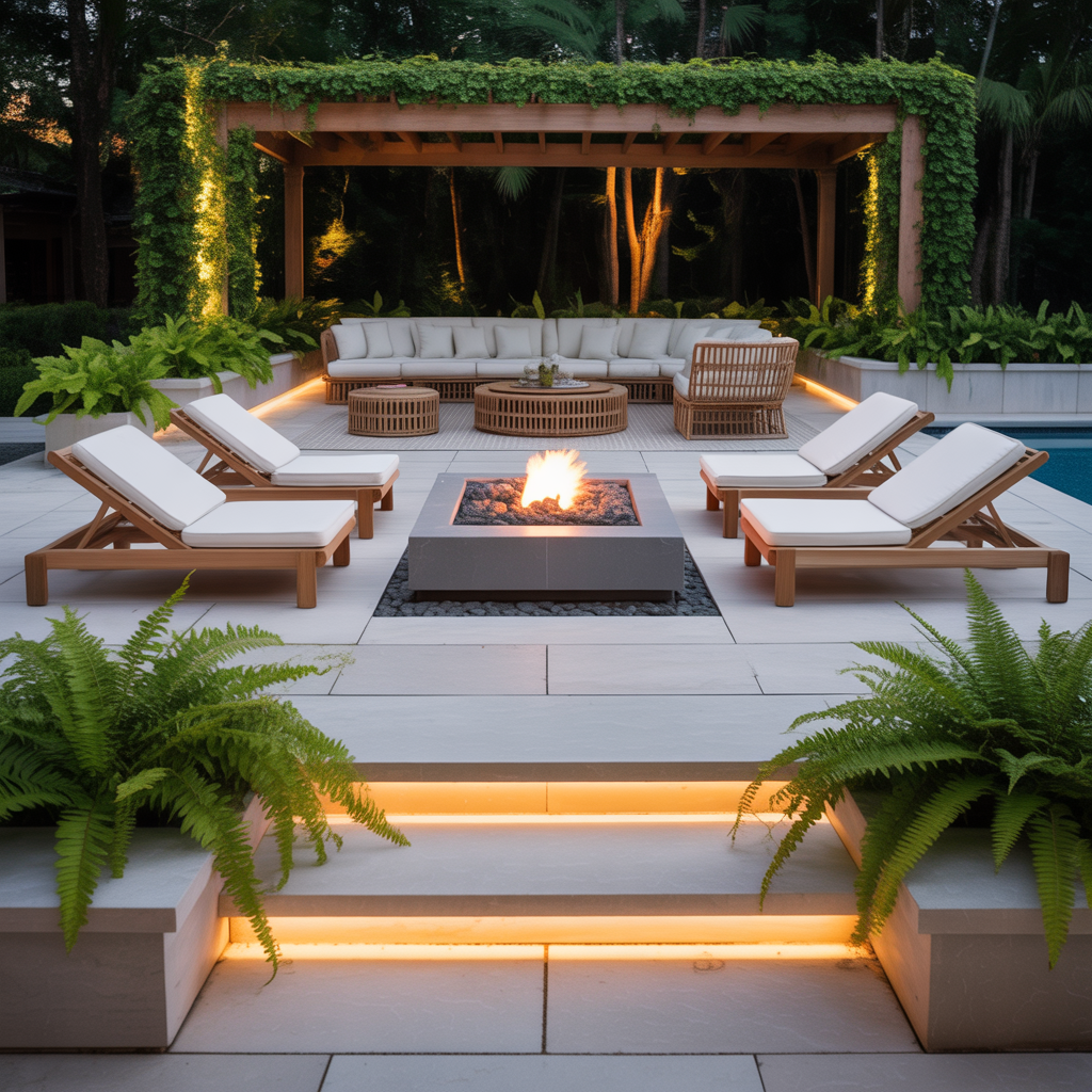 furniture layout for pool deck