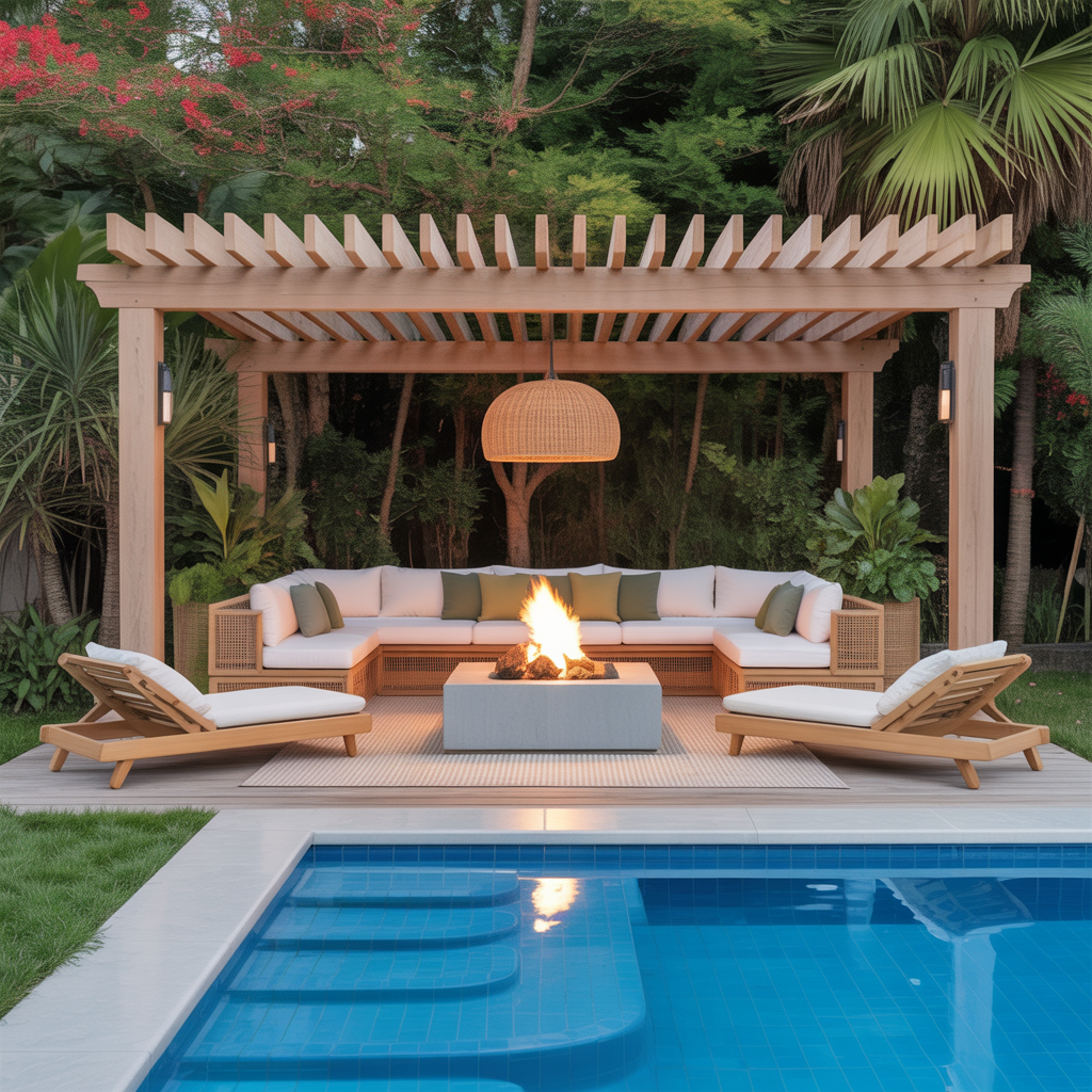 furniture layout for pool deck