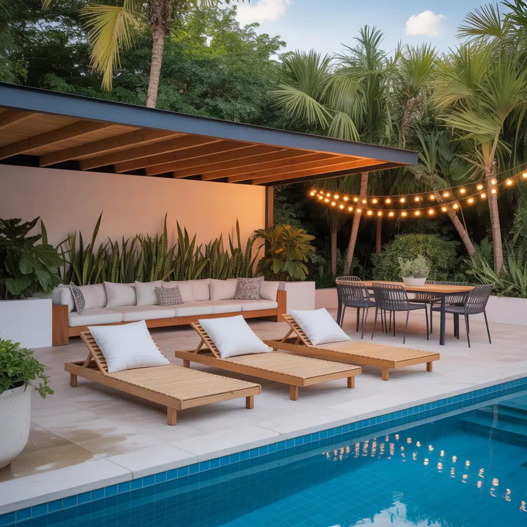 furniture layout for pool deck