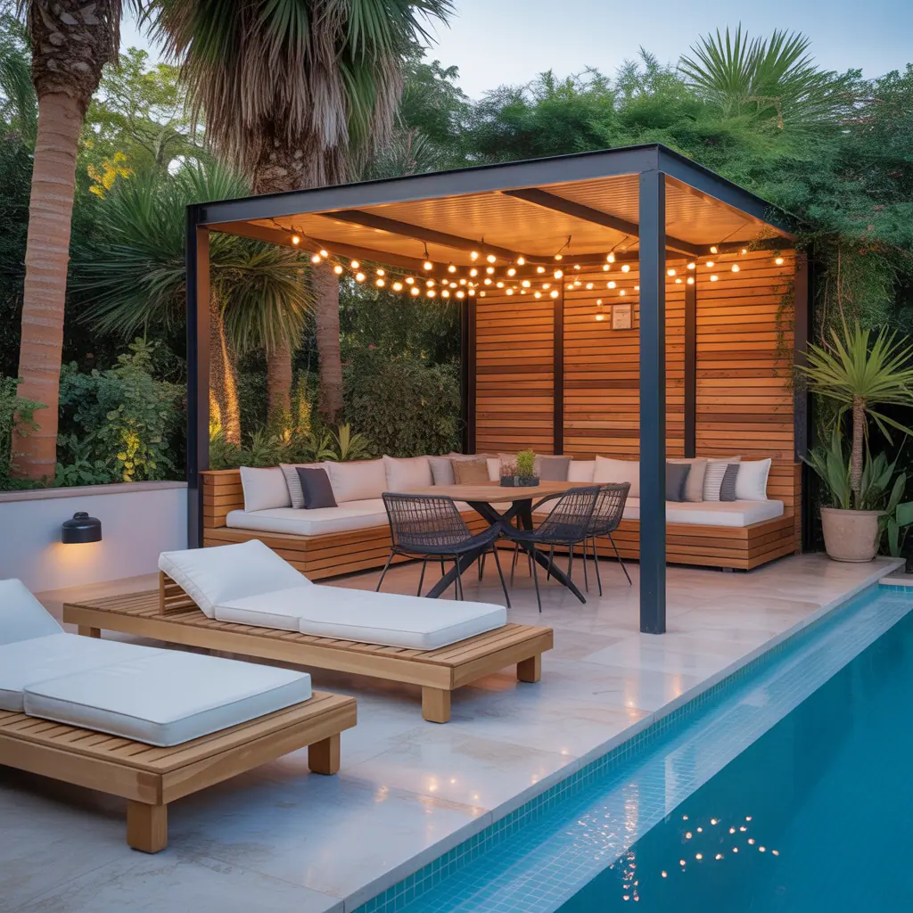 furniture layout for pool deck