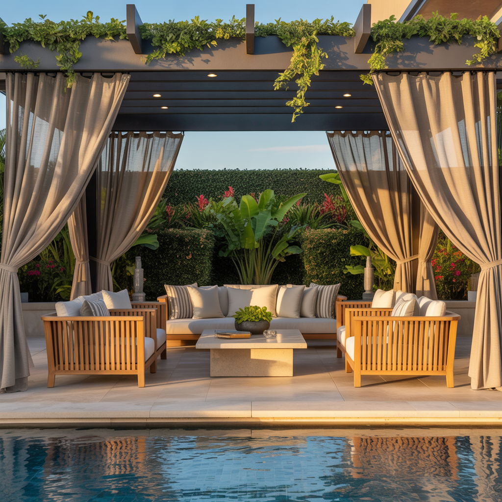 furniture layout for pool deck