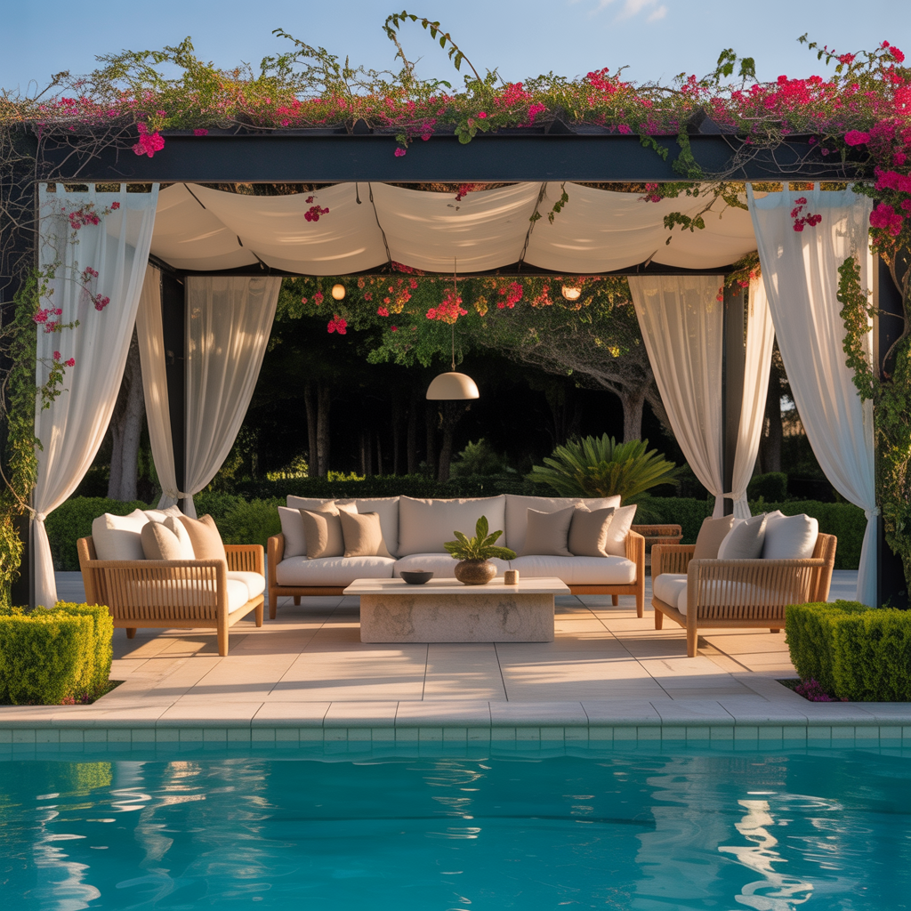 furniture layout for pool deck