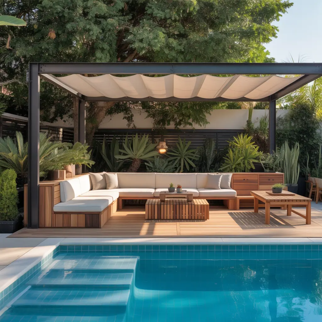 furniture layout for pool deck