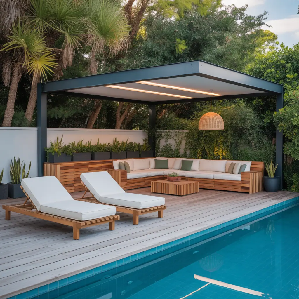 furniture layout for pool deck