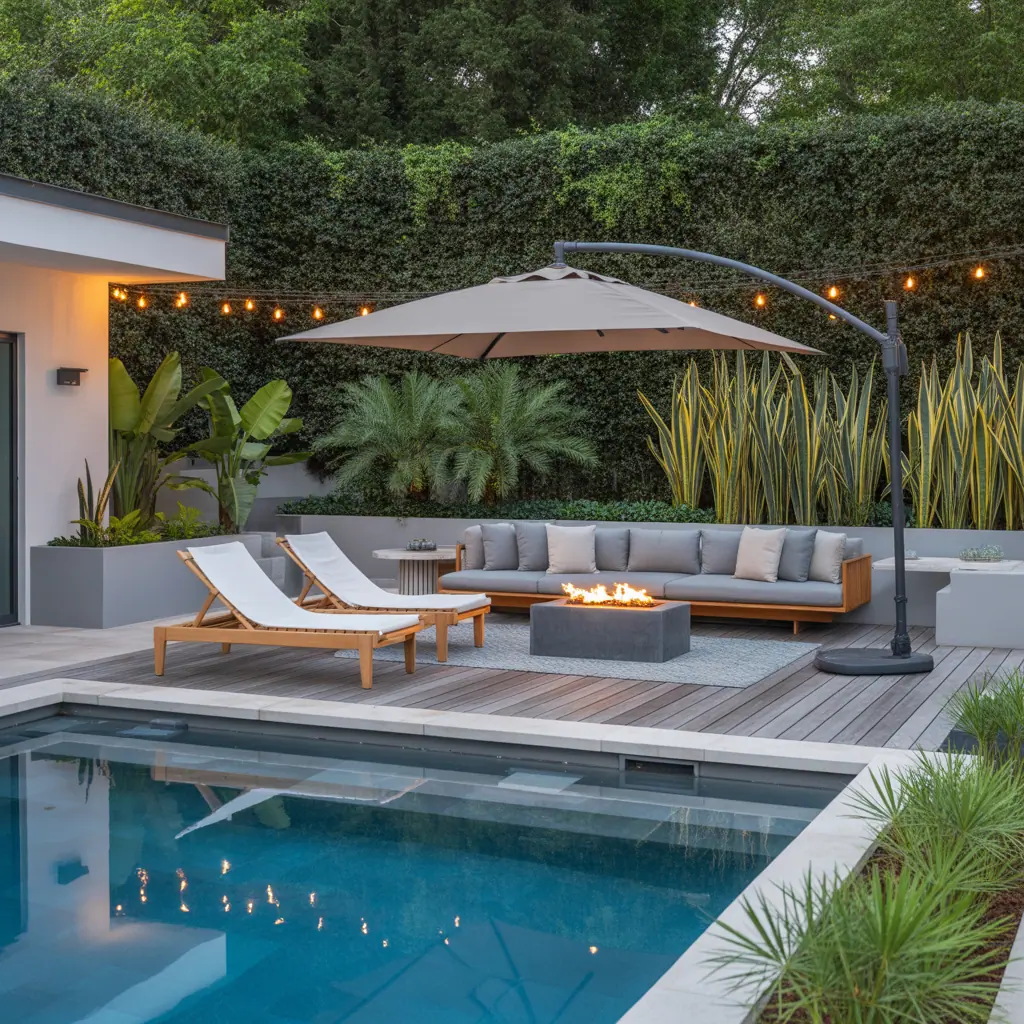 furniture layout for pool deck