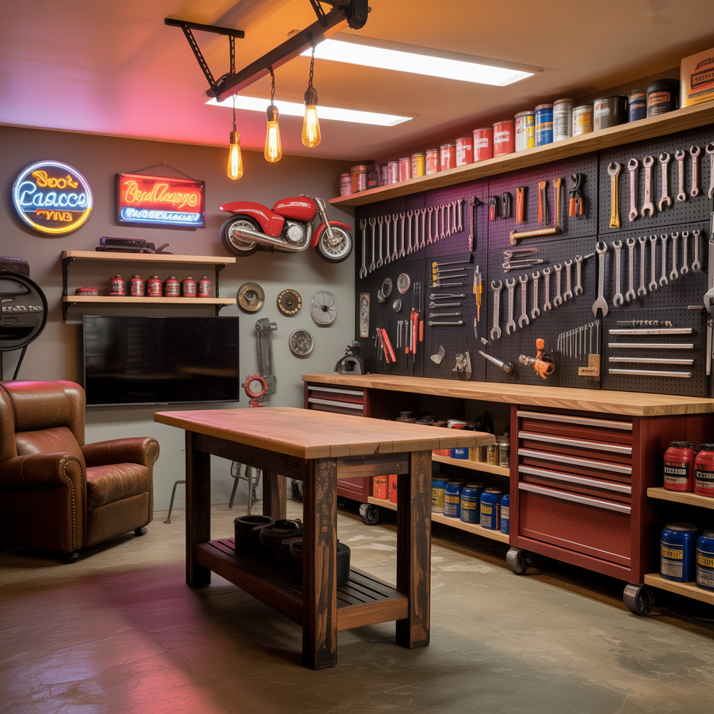 garage man cave basic ideas