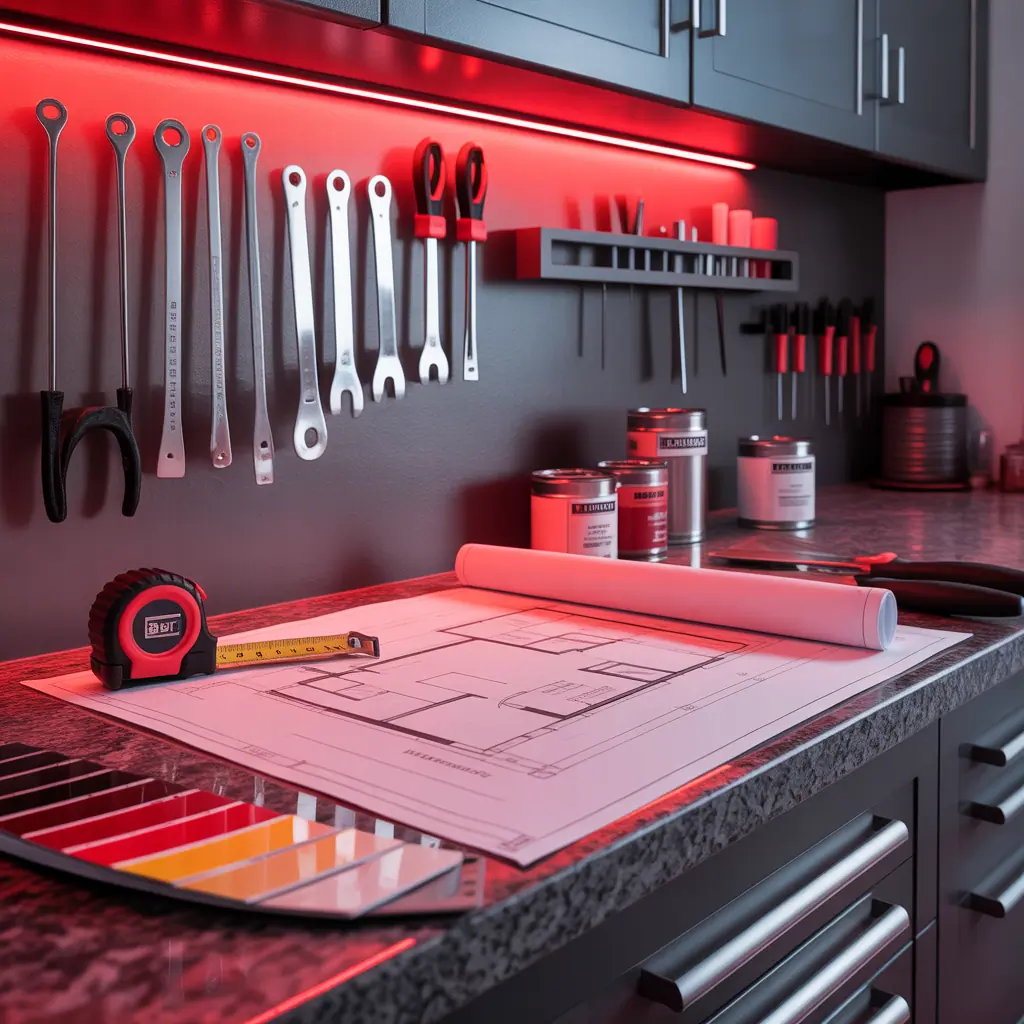 grey and red idea themes