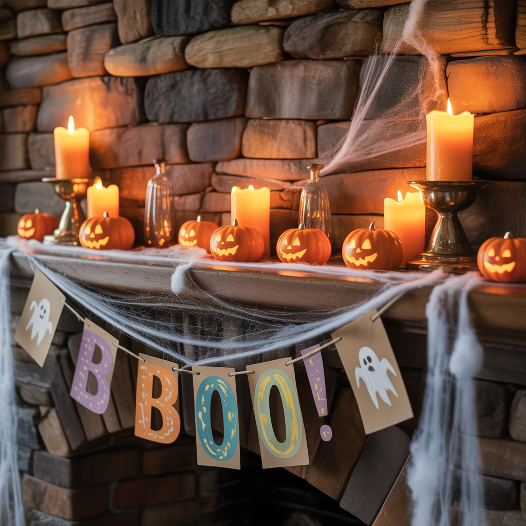 halloween fireplace decor