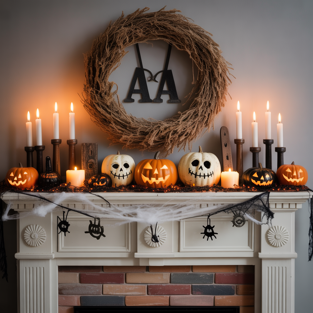 halloween mantle