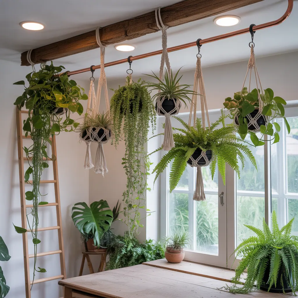 hanging plants from ceiling ideas