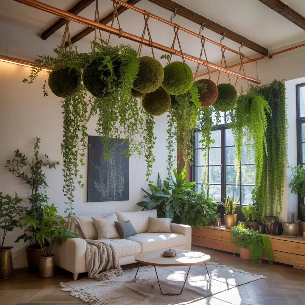 hanging plants from ceiling ideas