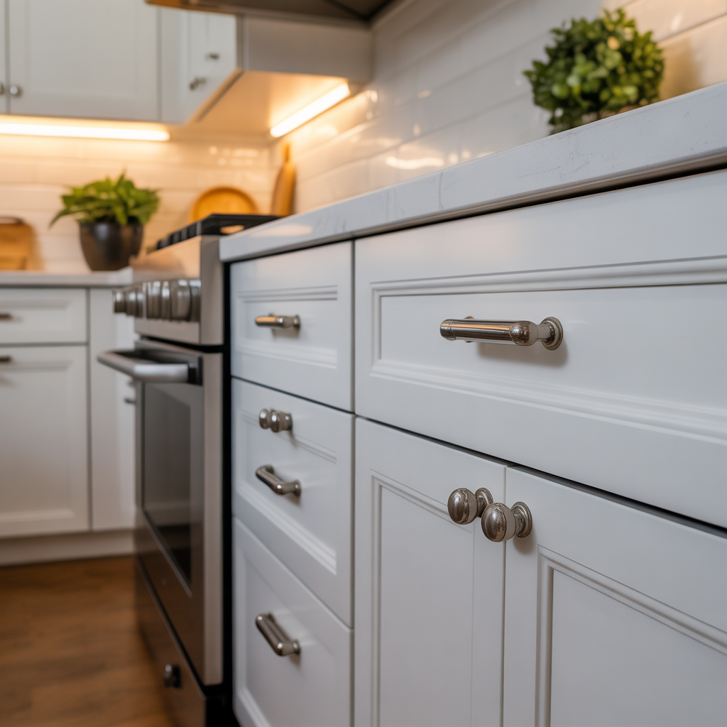 hardware ideas for white kitchen cabinets