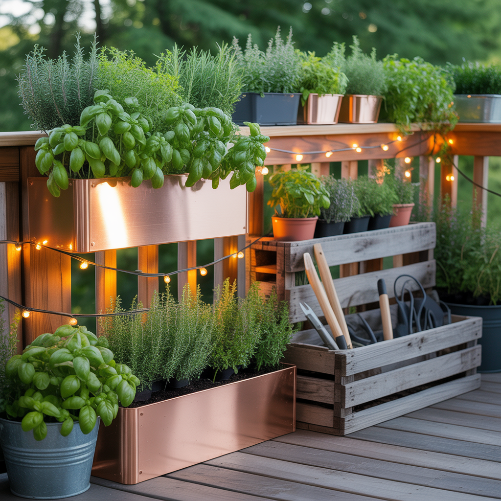 herb garden ideas deck