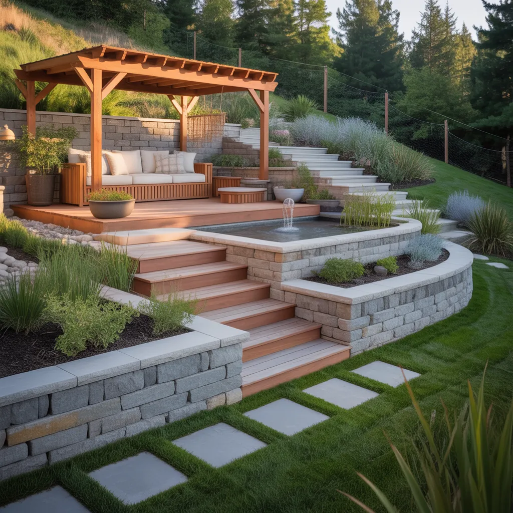 hill backyard ideas and plans