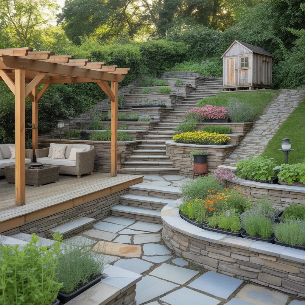 hill backyard ideas and plans