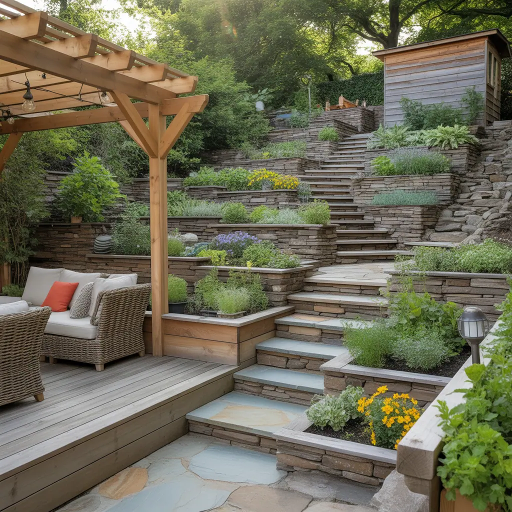hill backyard ideas and plans