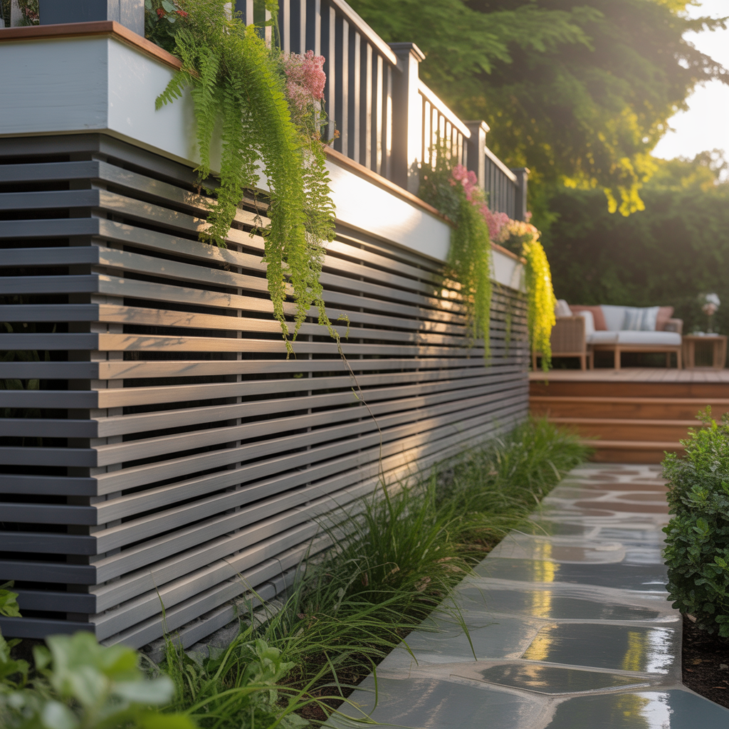 horizontal deck skirt ideas
