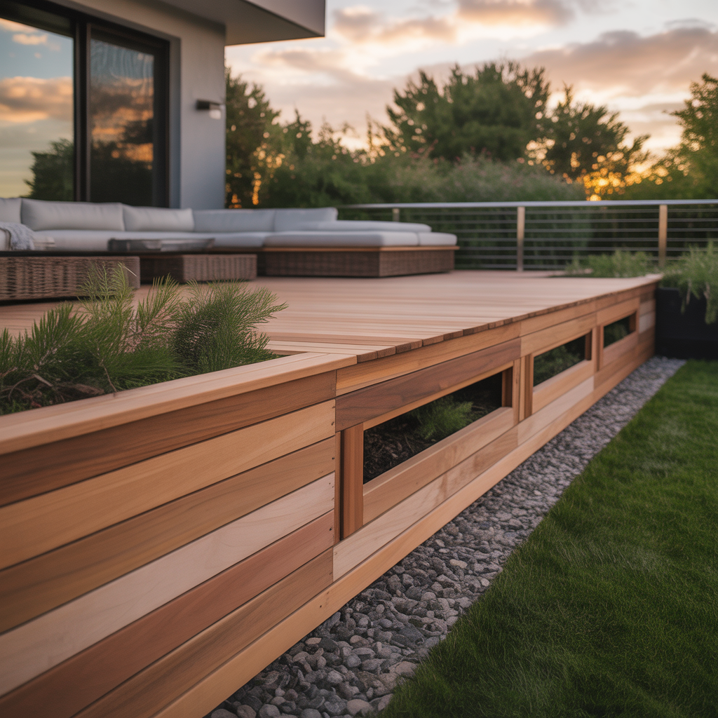 horizontal deck skirt ideas