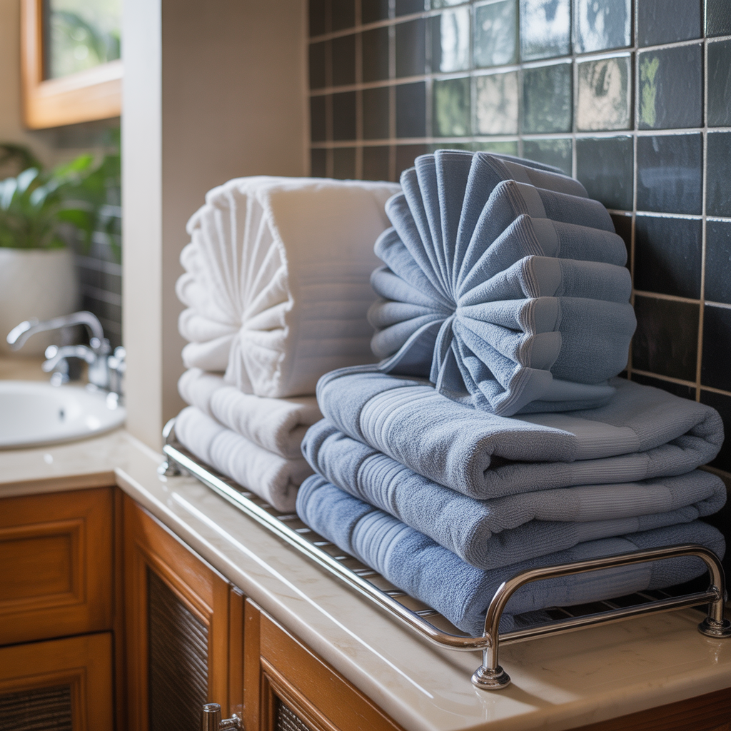 How To Fold Towels For Display Bathroom