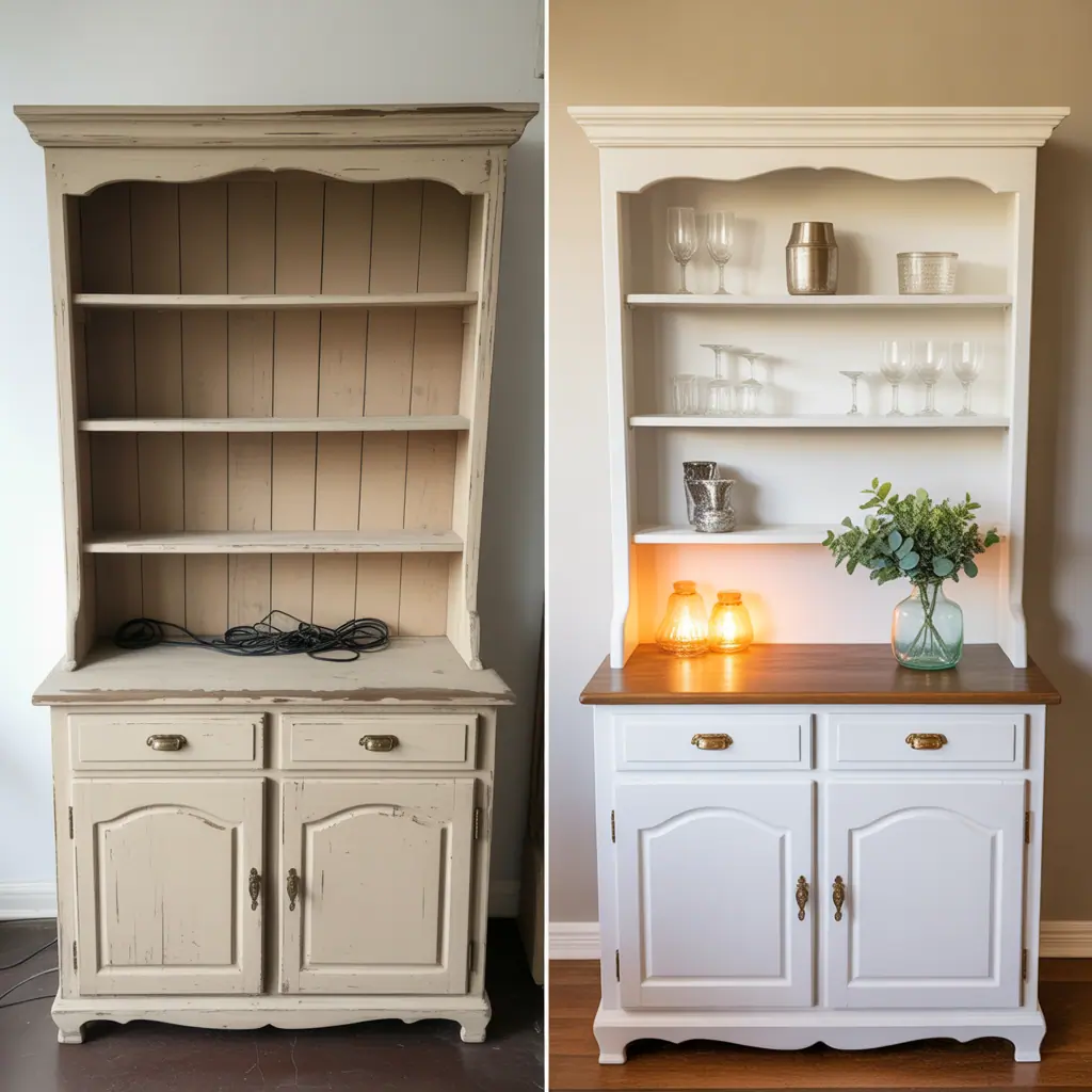 hutch makeover before and after