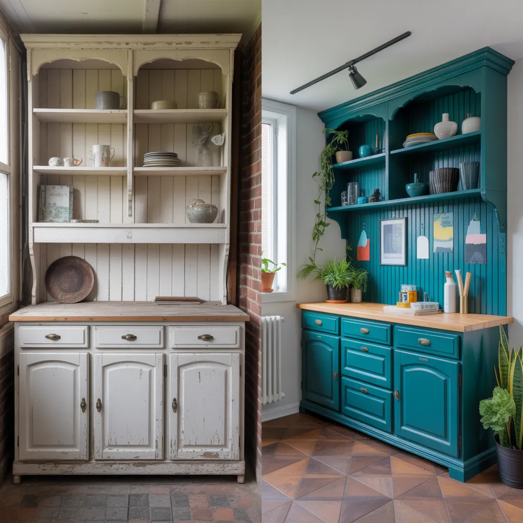 hutch makeover before and after