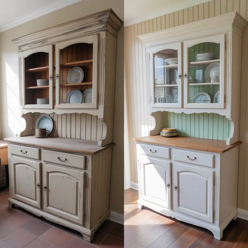 hutch makeover before and after