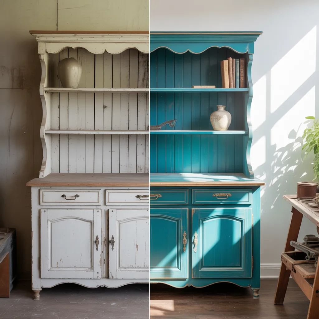 hutch makeover before and after