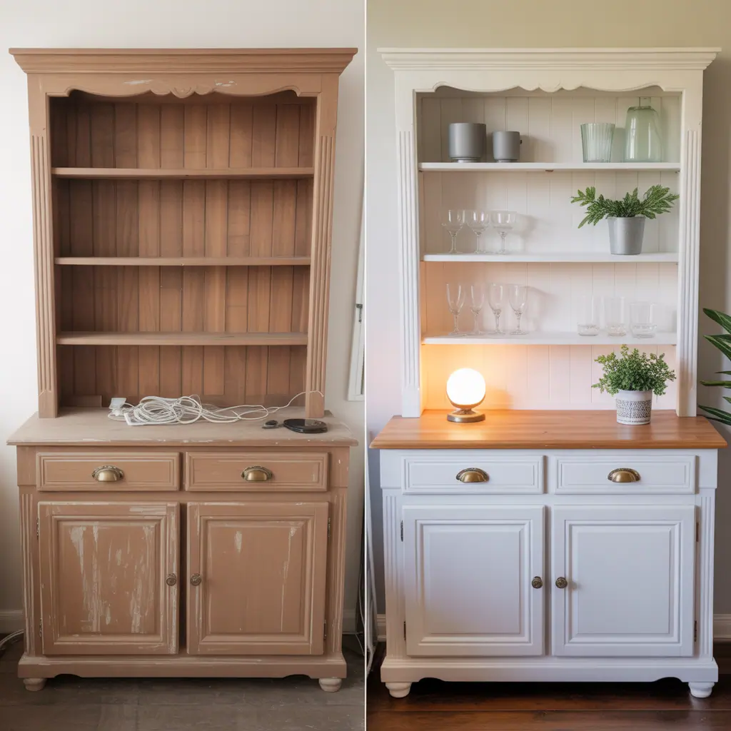 hutch makeover before and after