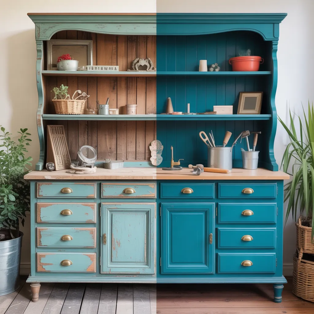 hutch makeover before and after