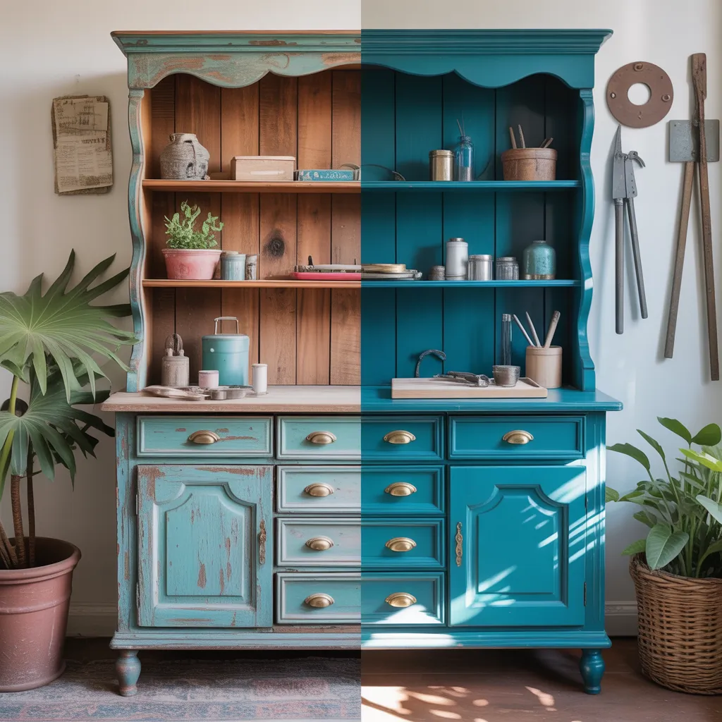 hutch makeover before and after