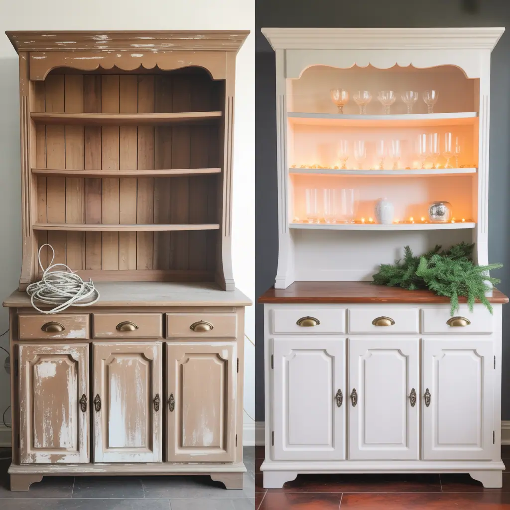 hutch makeover before and after