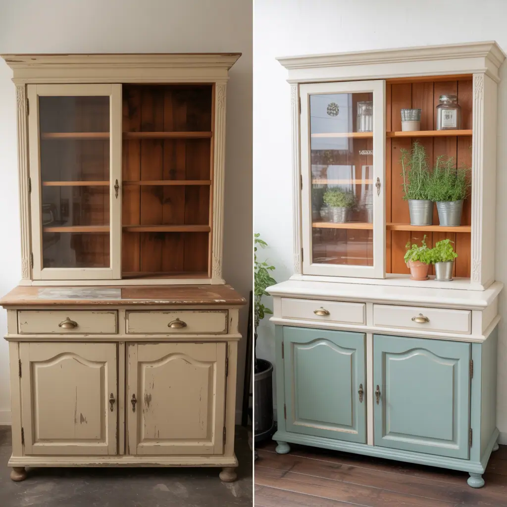 hutch makeover before and after