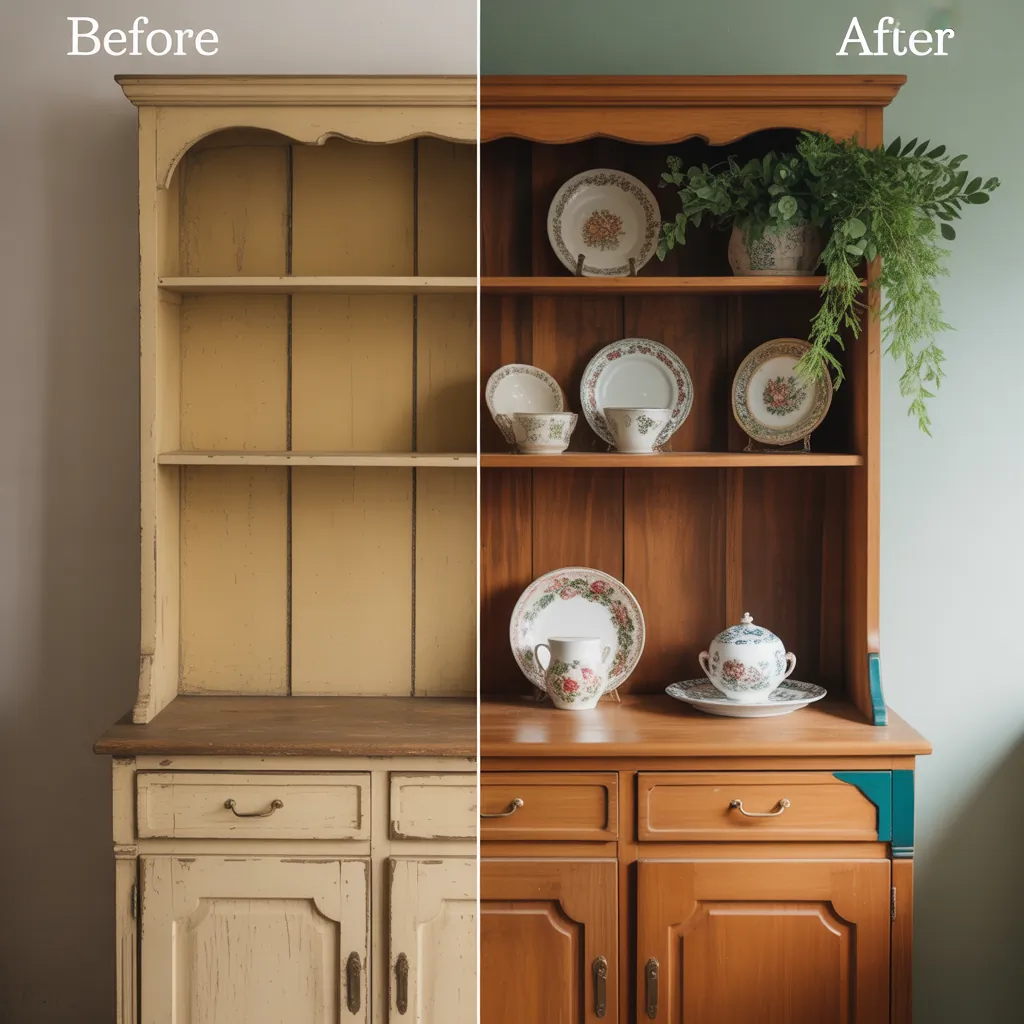 hutch makeover before and after