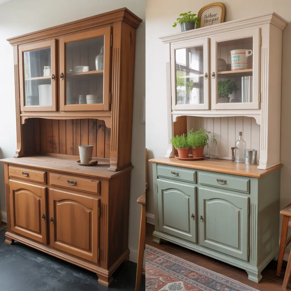 hutch makeover before and after