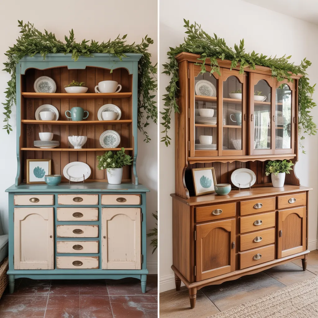 hutch makeover before and after