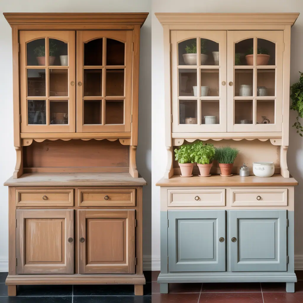 hutch makeover before and after