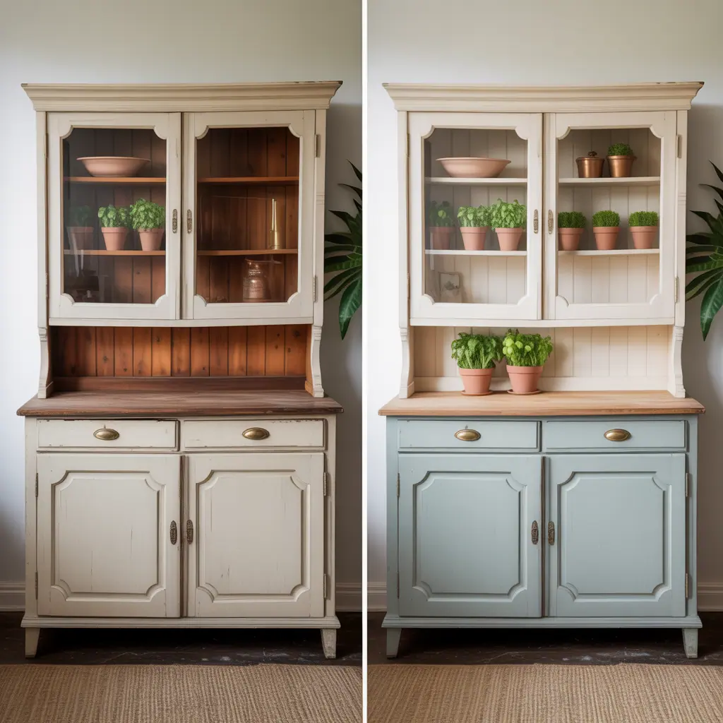 hutch makeover before and after