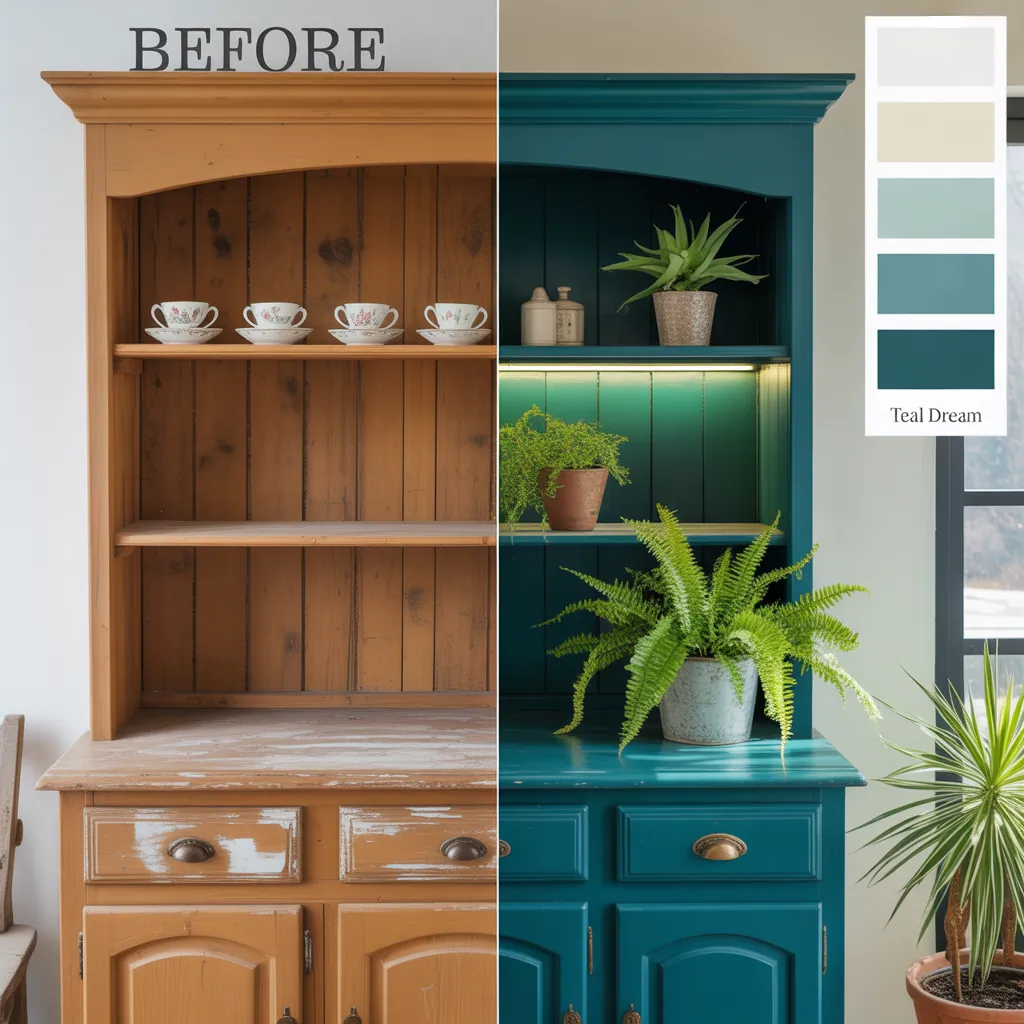 hutch makeover before and after