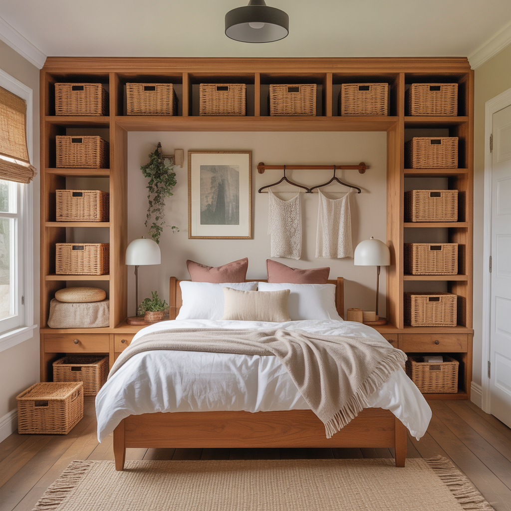 ideas bedroom knee wall storage