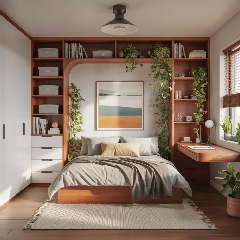 ideas bedroom knee wall storage
