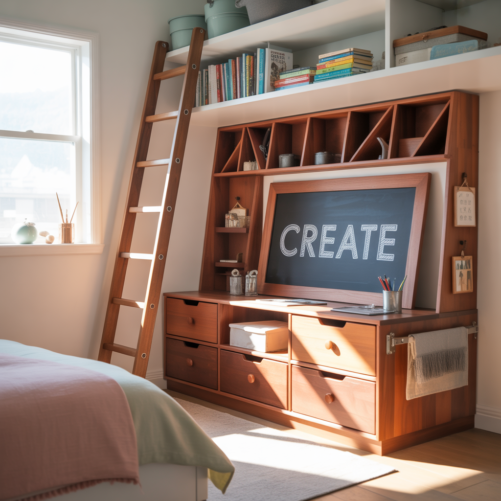 ideas bedroom knee wall storage