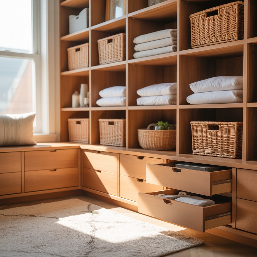 ideas bedroom knee wall storage