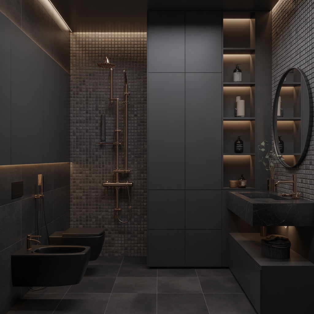 ideas black bathroom