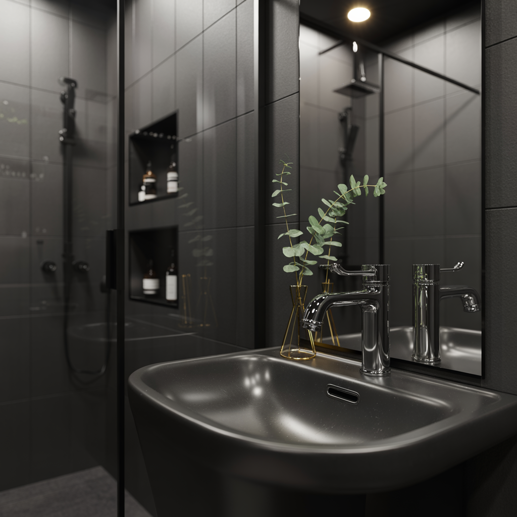 ideas black bathroom