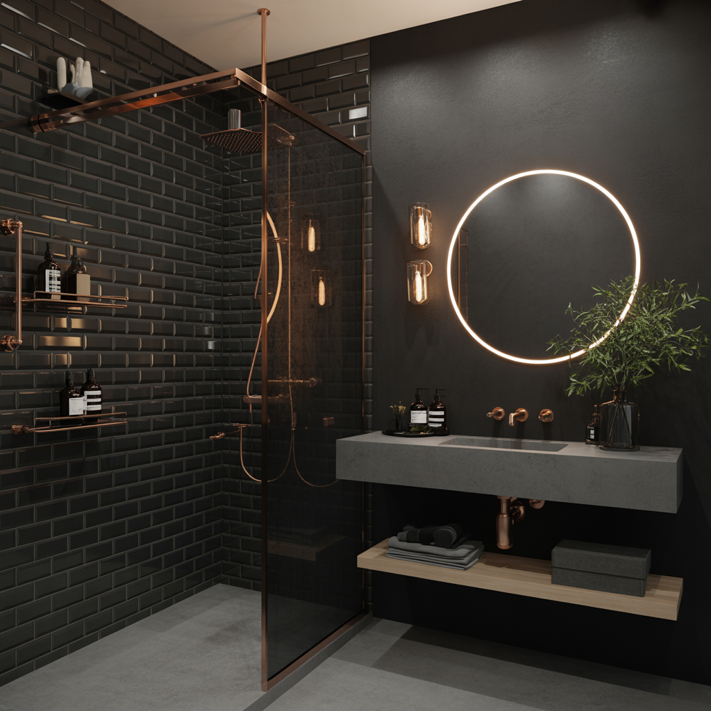 ideas black bathroom