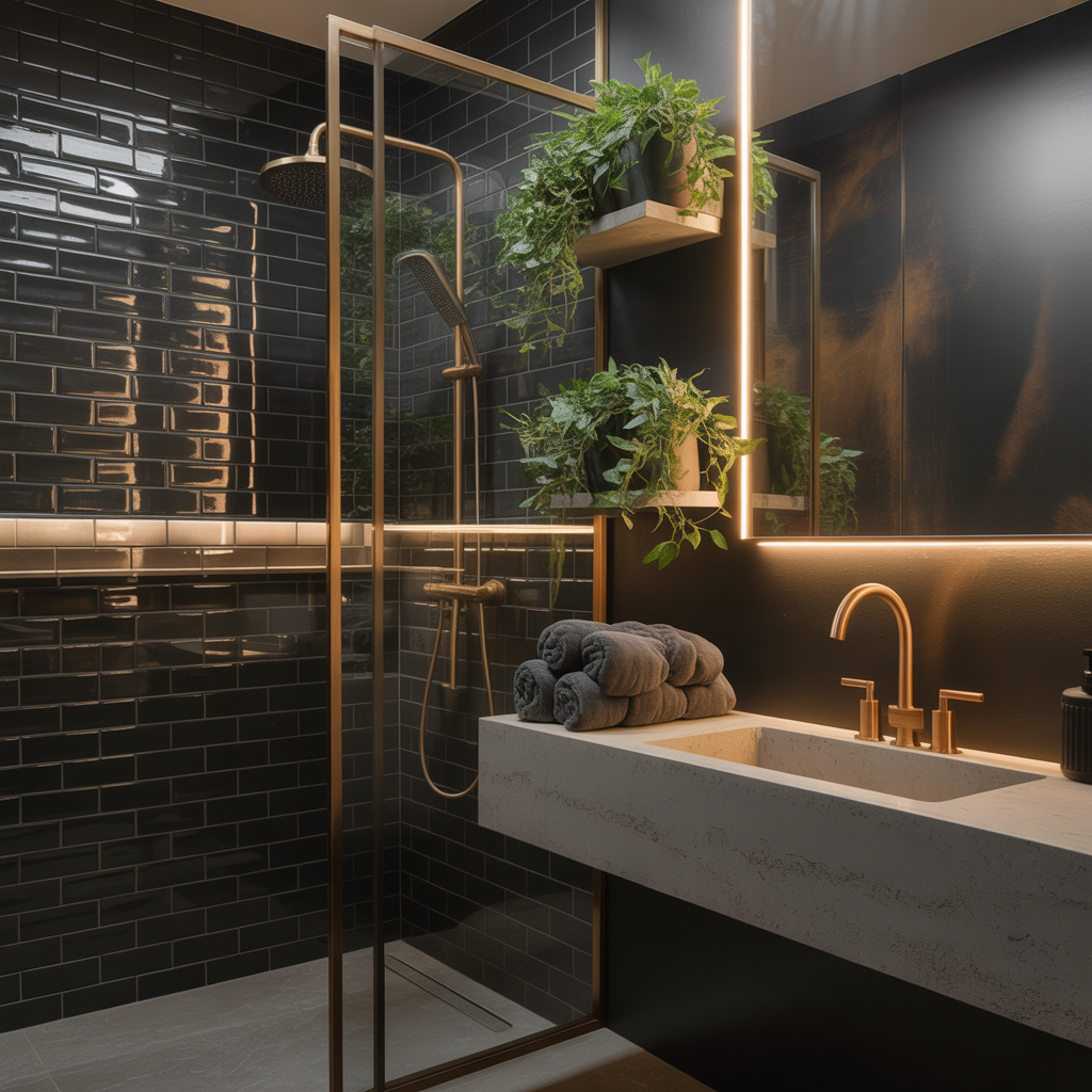 ideas black bathroom