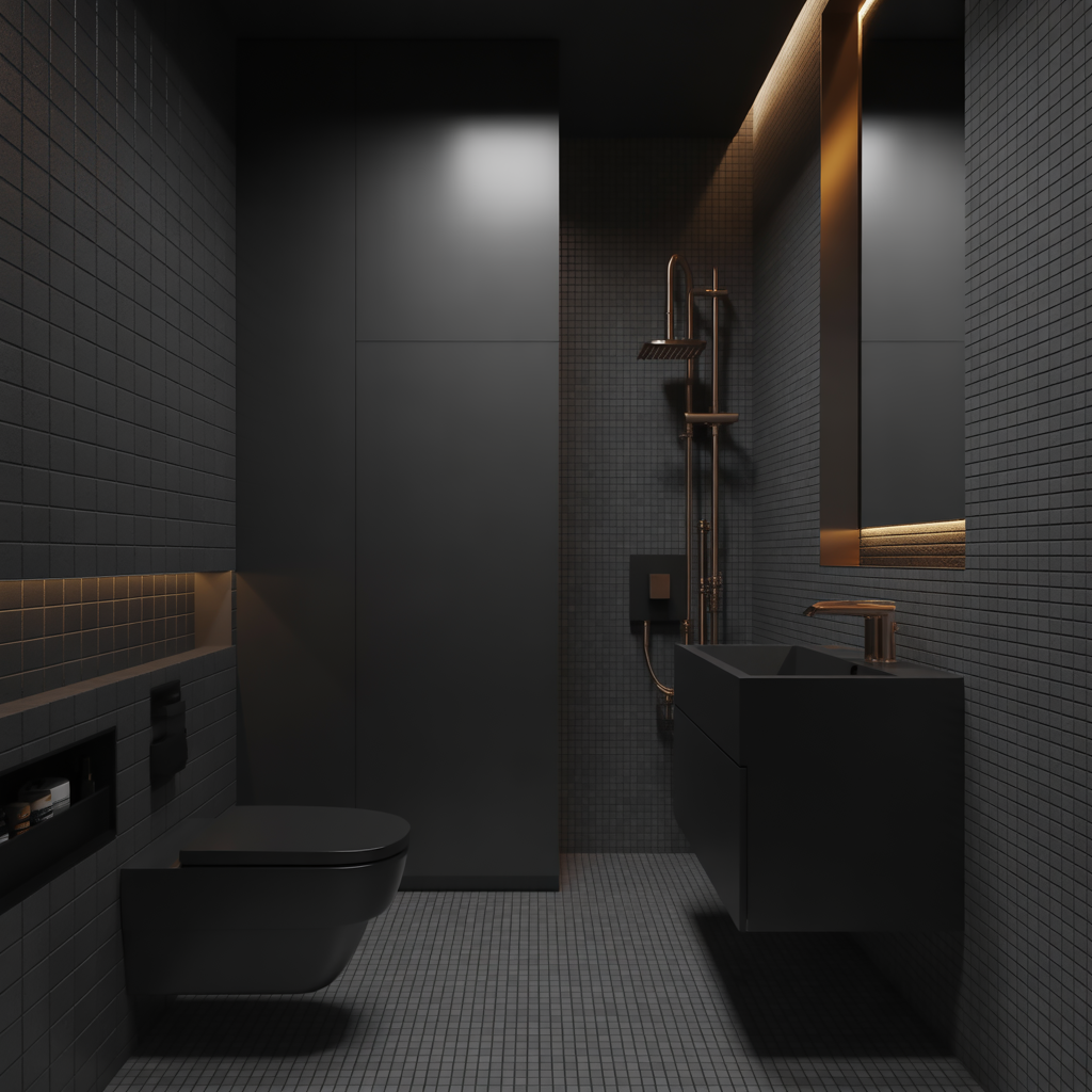 ideas black bathroom