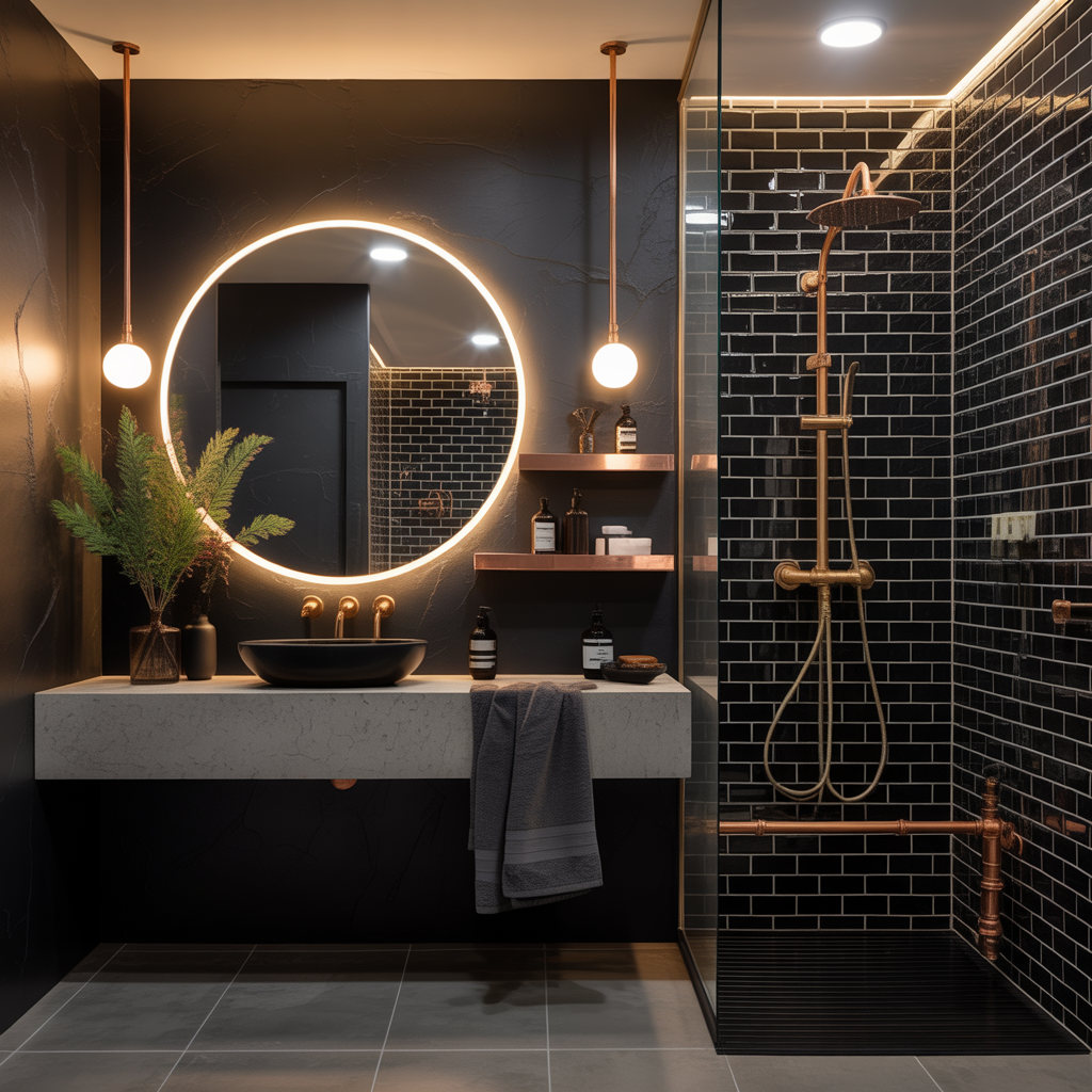 ideas black bathroom
