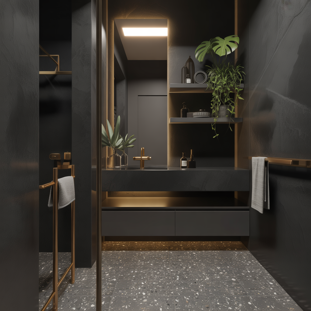 ideas black bathroom